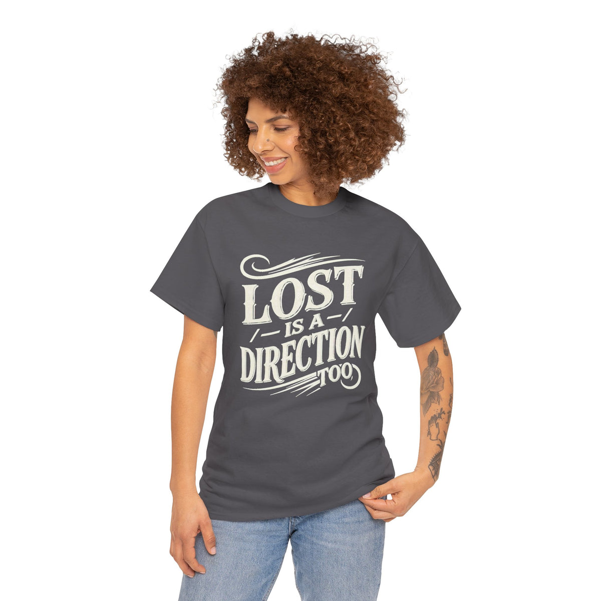Lost Is A Direction Too T-Shirt – Vintage Adventure Typography Tee
