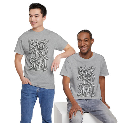 Back To Start Graphic Tee — Retro Graffiti Motivational T-Shirt