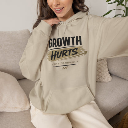 Hoodie "Growth Hurts" Inspirational Motivational Pullover ('Growth Hurts')