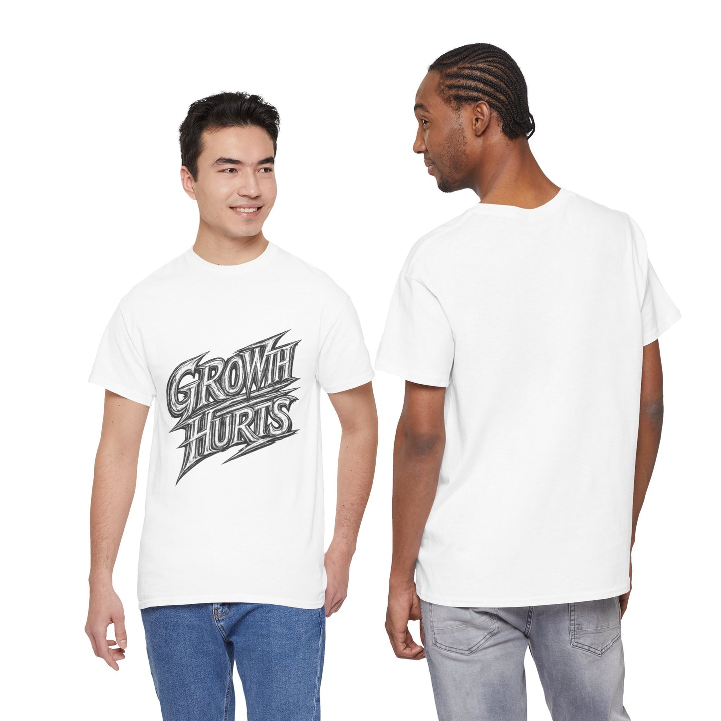 Growth Hurts T-Shirt — Vintage Chalk-Style Graphic Tee