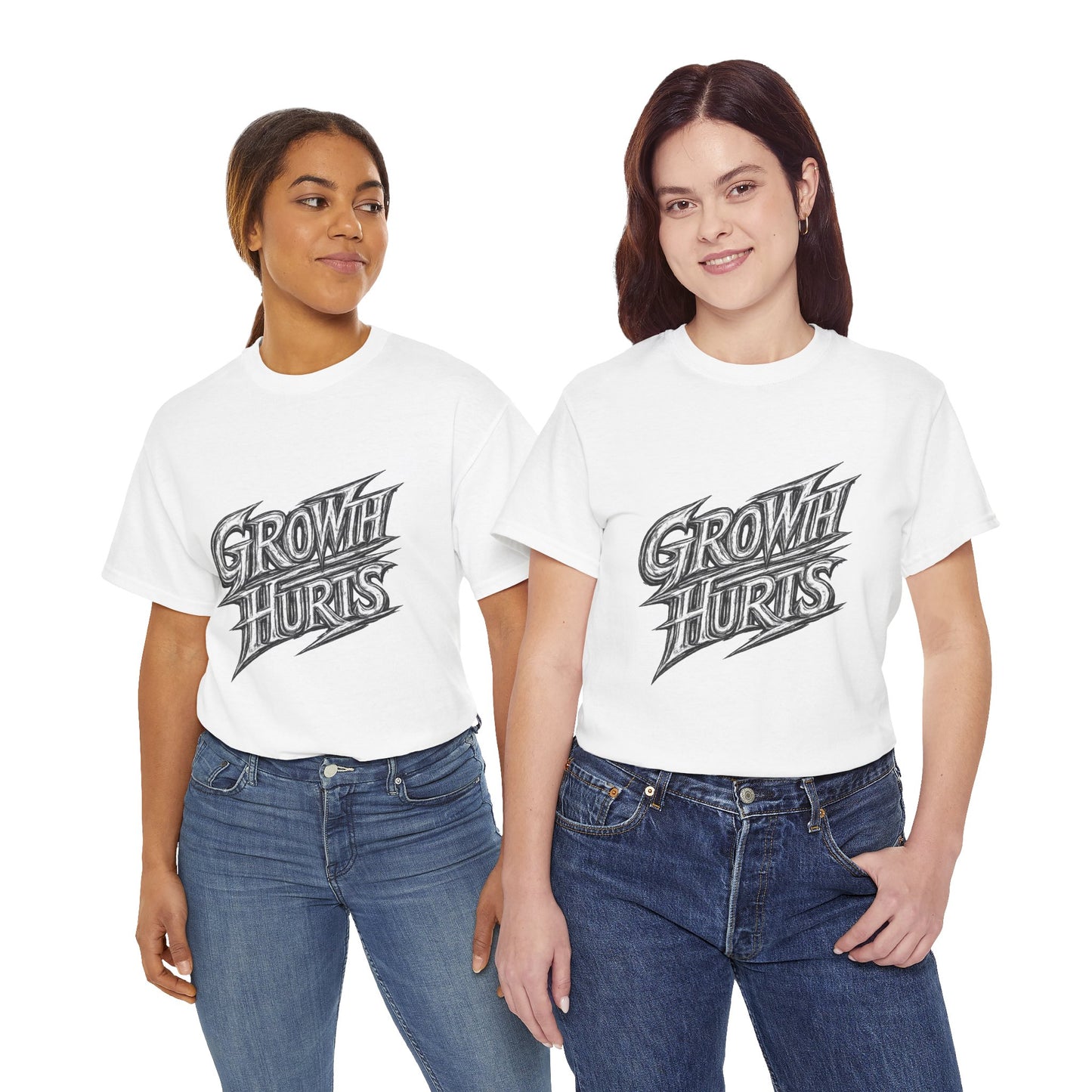 Growth Hurts T-Shirt — Vintage Chalk-Style Graphic Tee
