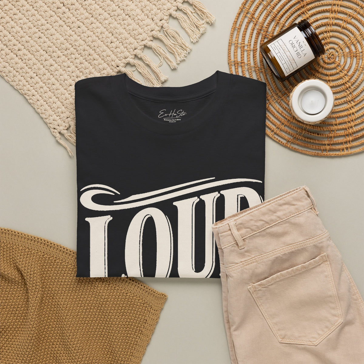Loud Inside Tee - Bold Retro Script Graphic T-Shirt