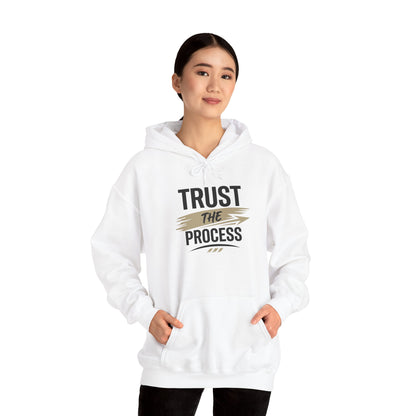 Hoodie "Trust The Process" Motivational White Pullover Sweatshirt