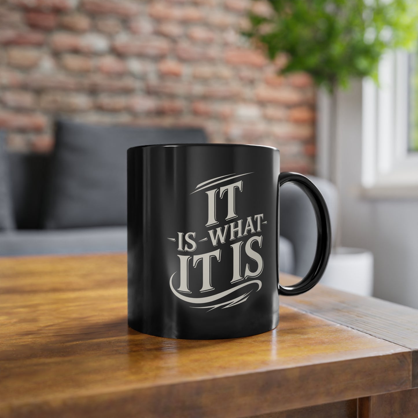 11oz Black Coffee Mug — Classic Black Ceramic Coffee Cup