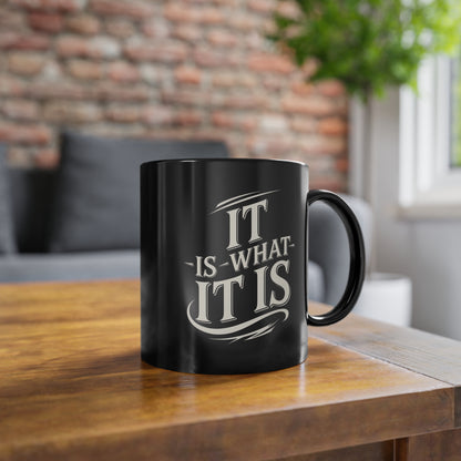 11oz Black Coffee Mug — Classic Black Ceramic Coffee Cup