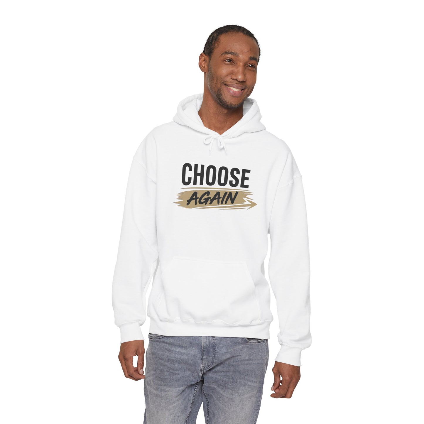 Hoodie "Choose Again" Motivational Graphic Pullover