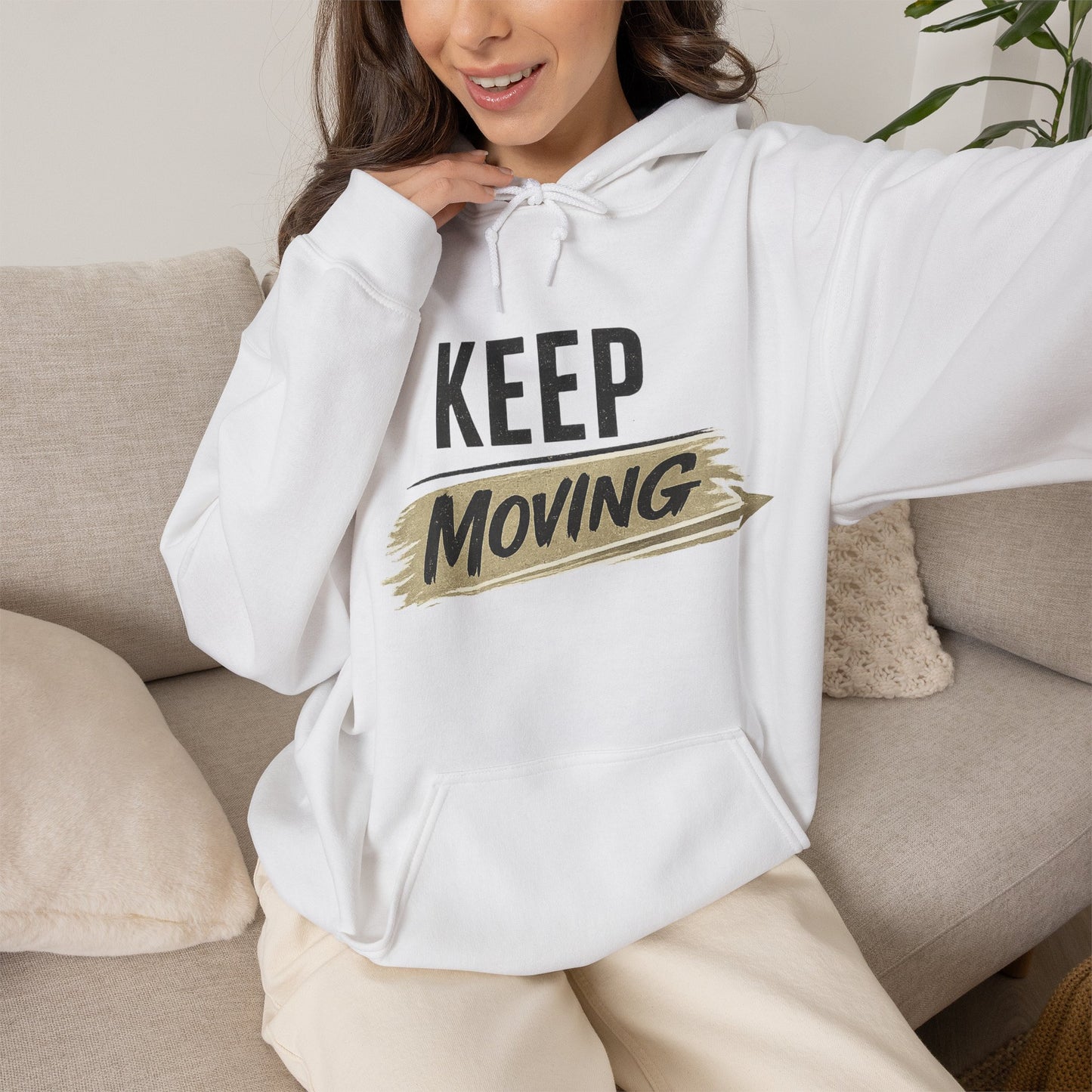 Keep Moving Hoodie — Motivational Pullover Sweatshirt for Fitness & Everyday Wear