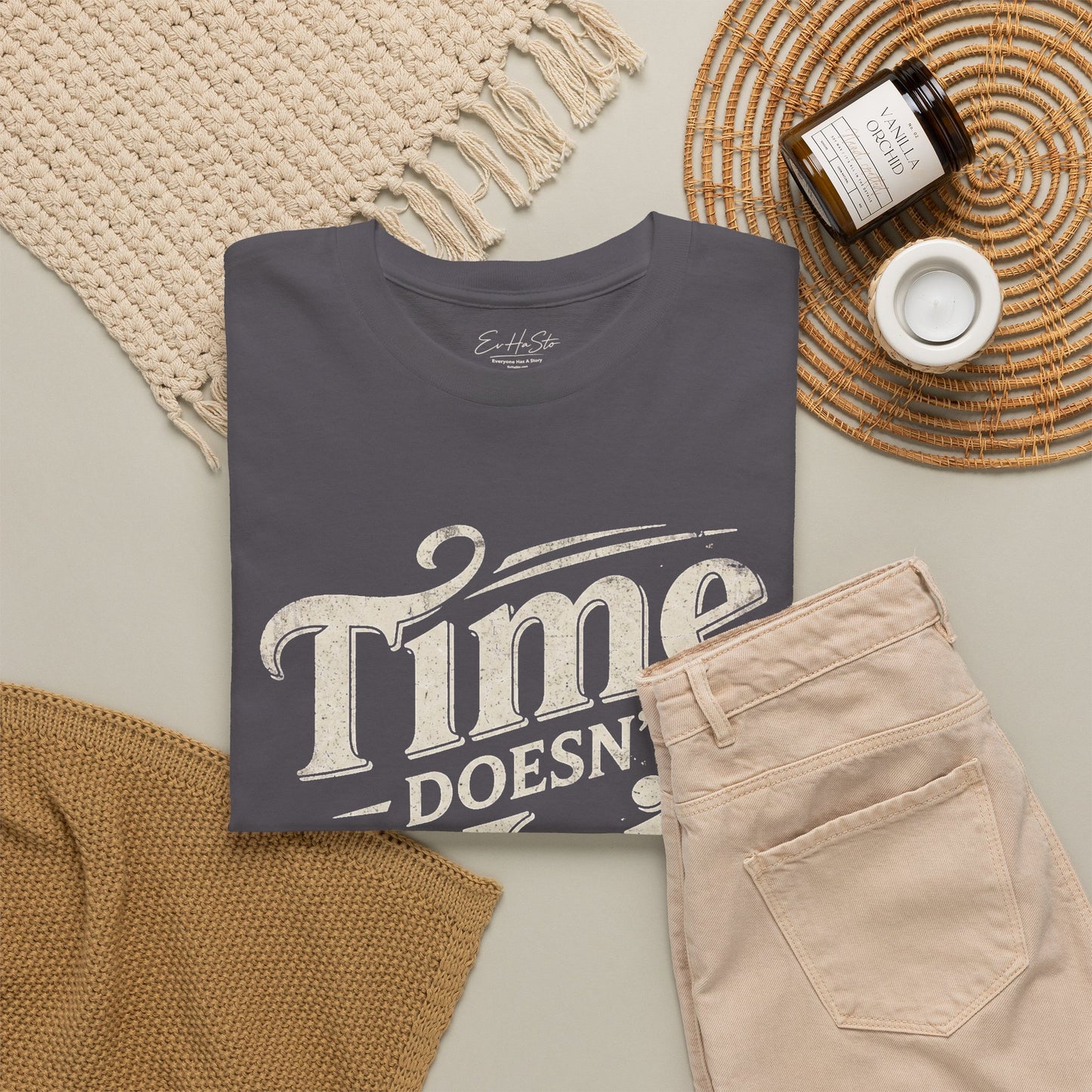 Time Doesn’t Wait Tee — Vintage Motivational Graphic T-Shirt