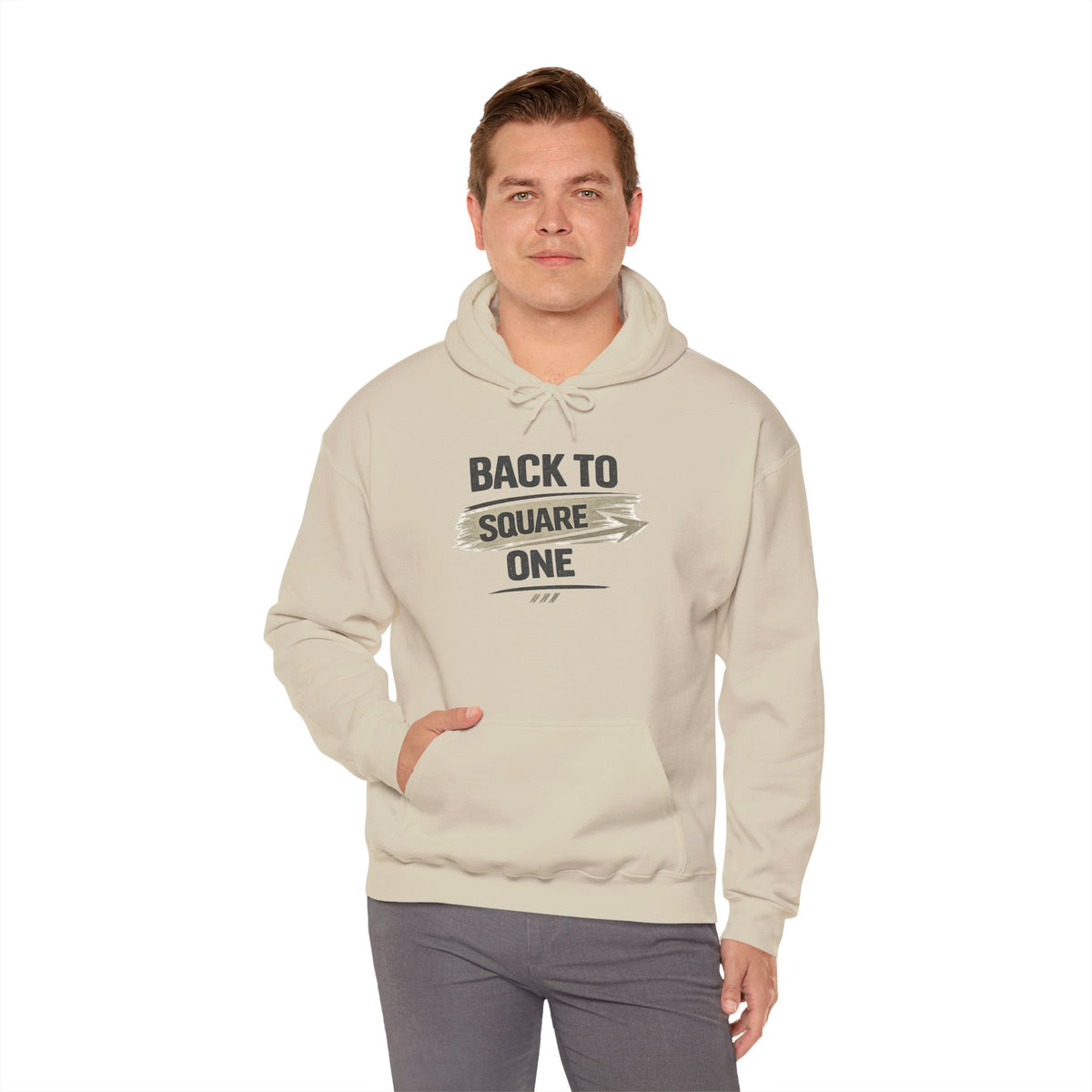 Hoodie "Back to Square One Hoodie" Retro Arrow Graphic Pullover