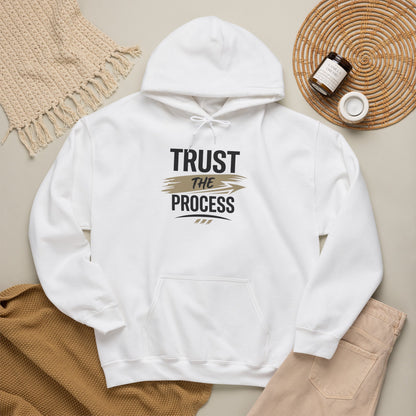 Hoodie "Trust The Process" Motivational White Pullover Sweatshirt