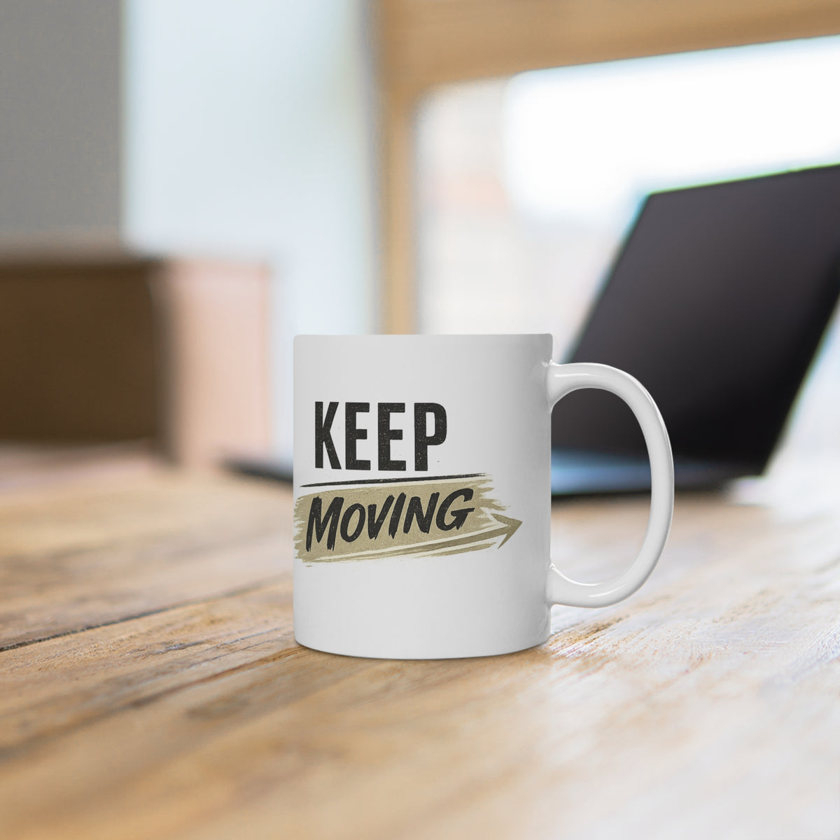 Keep Moving Ceramic Mug — Motivational Coffee Cup for Morning Motivation & Gifts