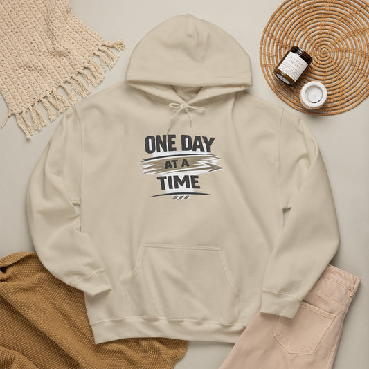 Hoodie "One Day at a Time" Inspirational Motivational Pullover