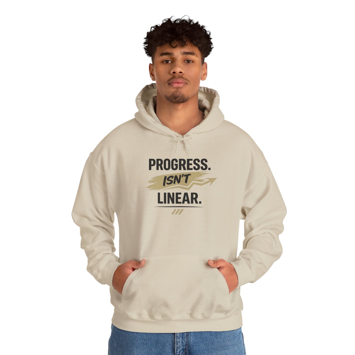 Hoodie "Progress Isn't Linear" Motivational Pullover