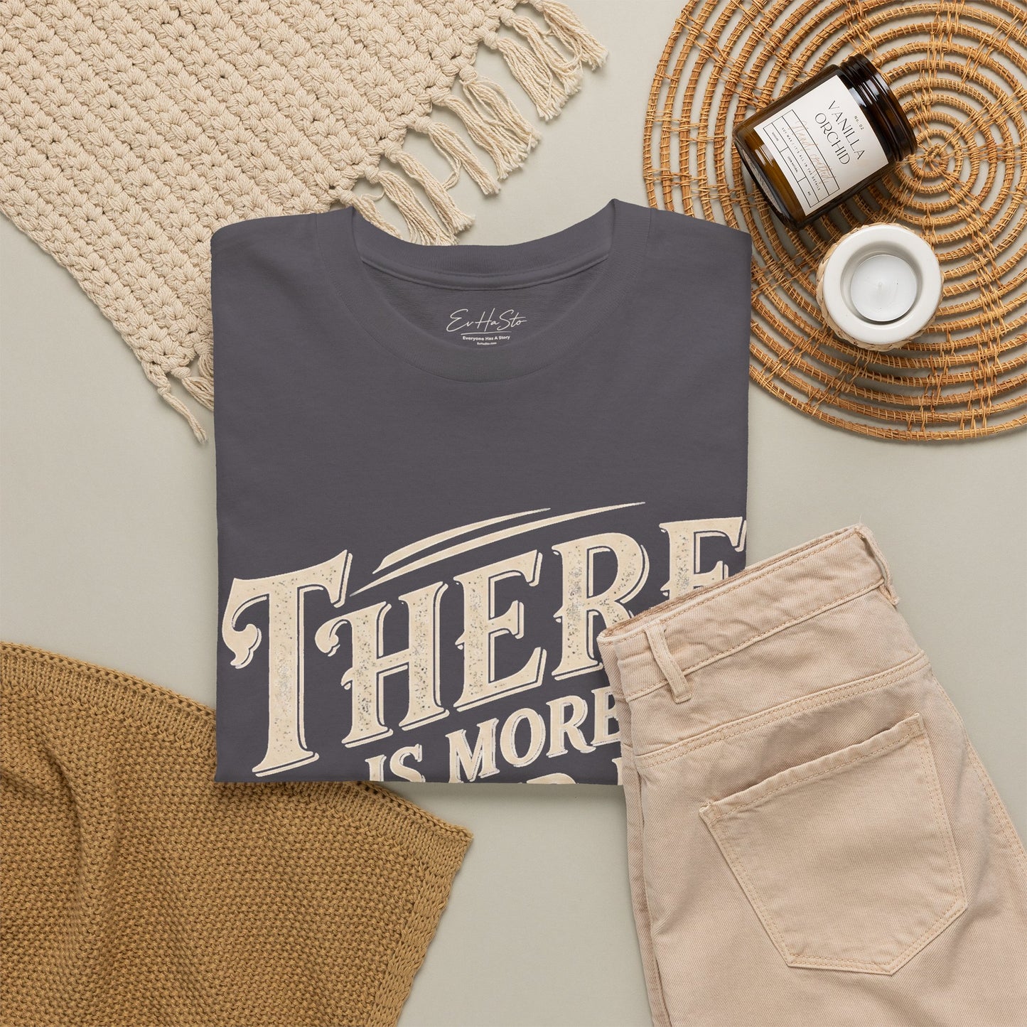 There Is More Behind Me Tee — Inspirational Vintage Script T-Shirt