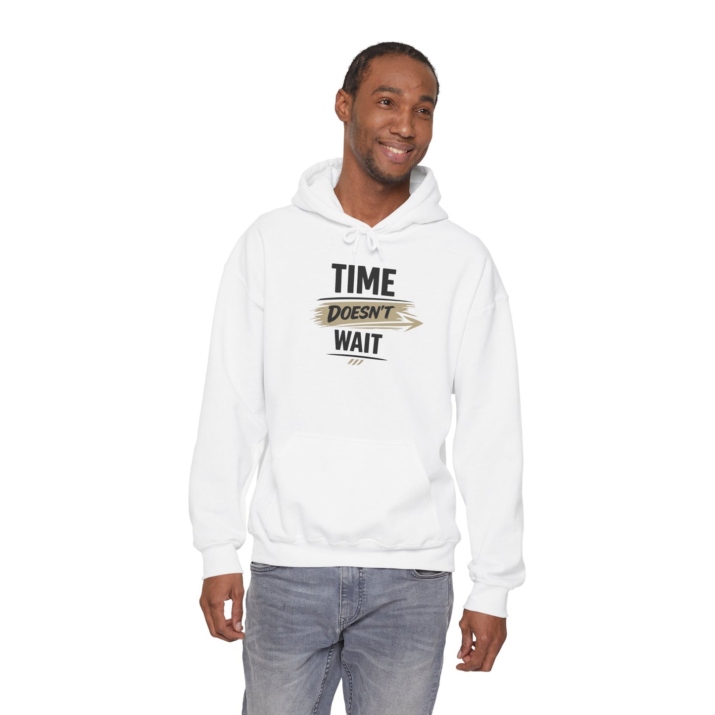 Hoodie "Time Doesn't Wait" Motivational Pullover for Goal-Getters