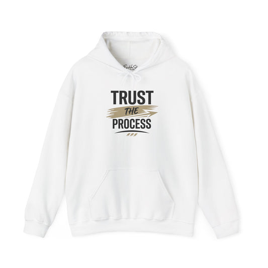 Hoodie "Trust The Process" Motivational White Pullover Sweatshirt