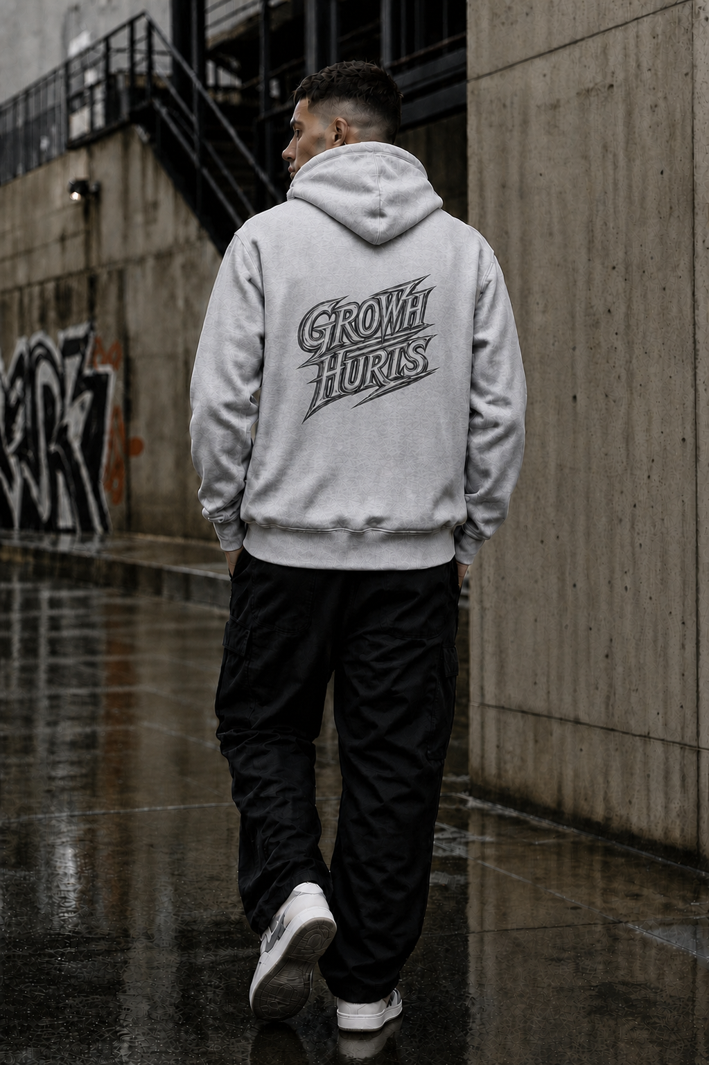 Growth Hurts Hoodie - Oversized Grey Edition | EvHaSto