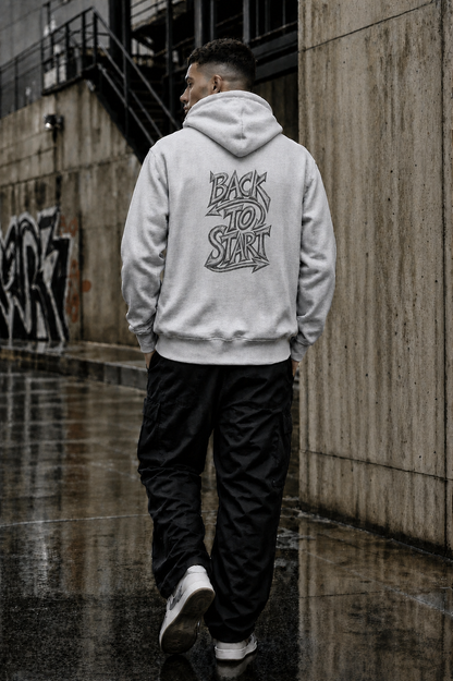 Back To Start Hoodie - Oversized Grey Edition | EvHaSto