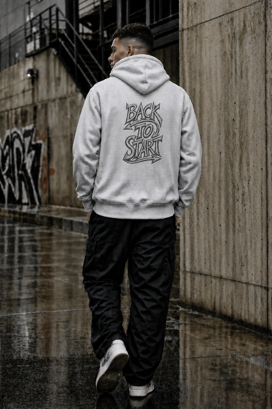Back To Start Hoodie - Oversized Grey Edition | EvHaSto