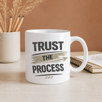Trust The Process motivational mug – product shot