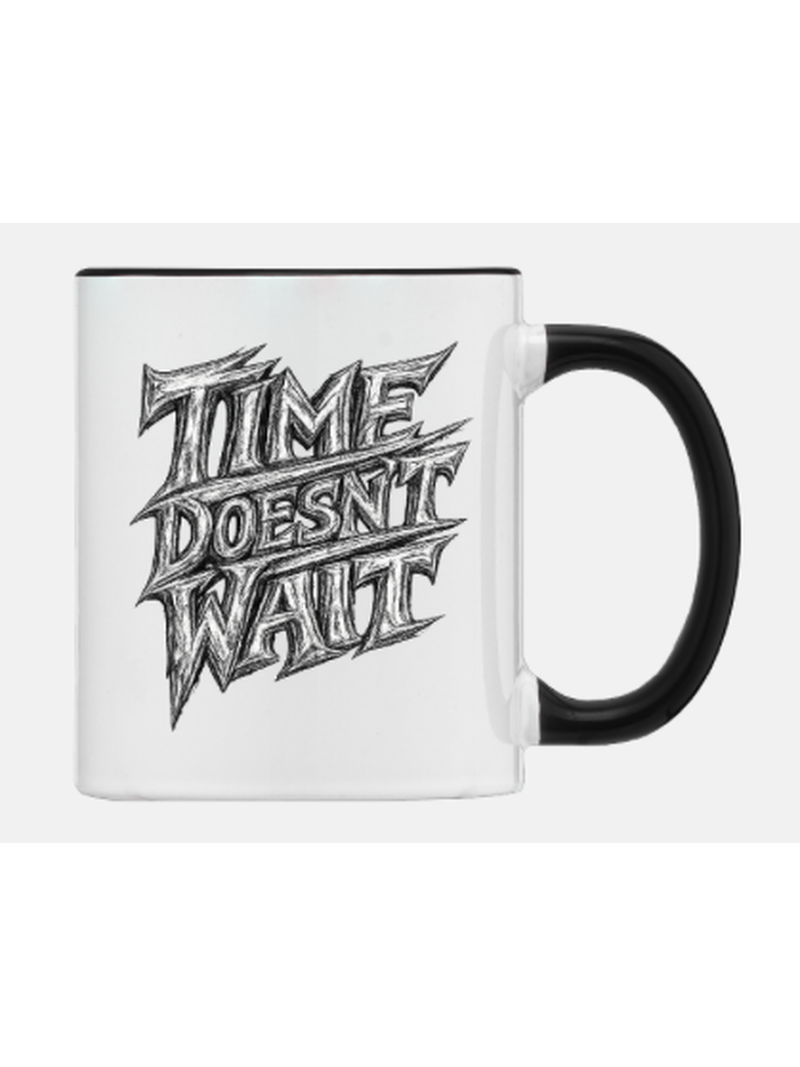 Time Doesn't Wait Mug - Bold Black Edition | Mindset Streetwear