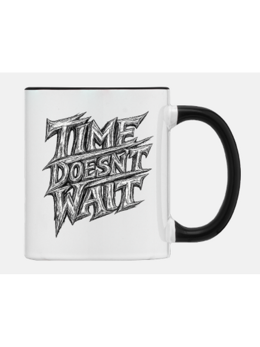 Time Doesn't Wait Mug - Bold Black Edition | Mindset Streetwear