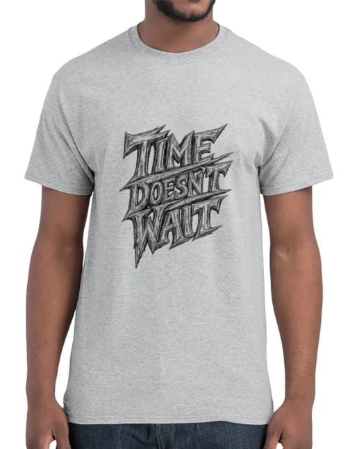 Motivational Men’s Tee – TIME DOESN’T WAIT | Hustle Streetwear