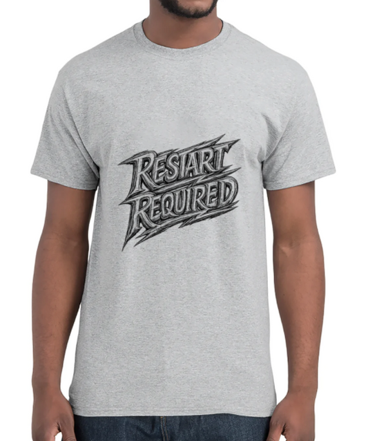 Mindset Quote Tee – RESTART REQUIRED | Life Reset Collection